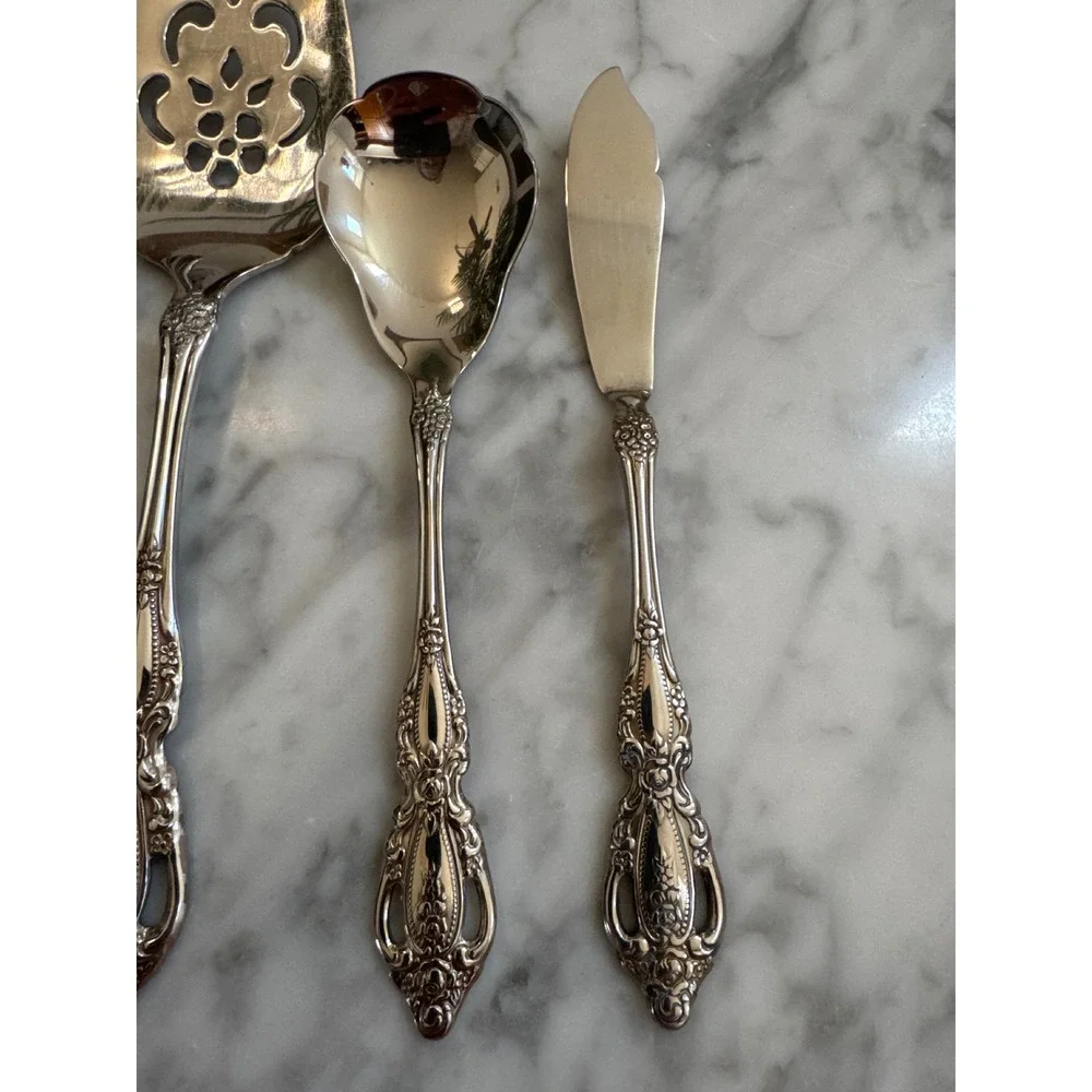 Oneida Monte Carlo Deluxe Stainless Ornate Pierced Hostess Serving Set 6pc